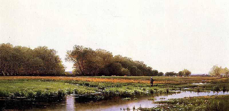 Alfred Thompson Bricher Hunter in the Meadows of Old Newburyport, Massachusetts